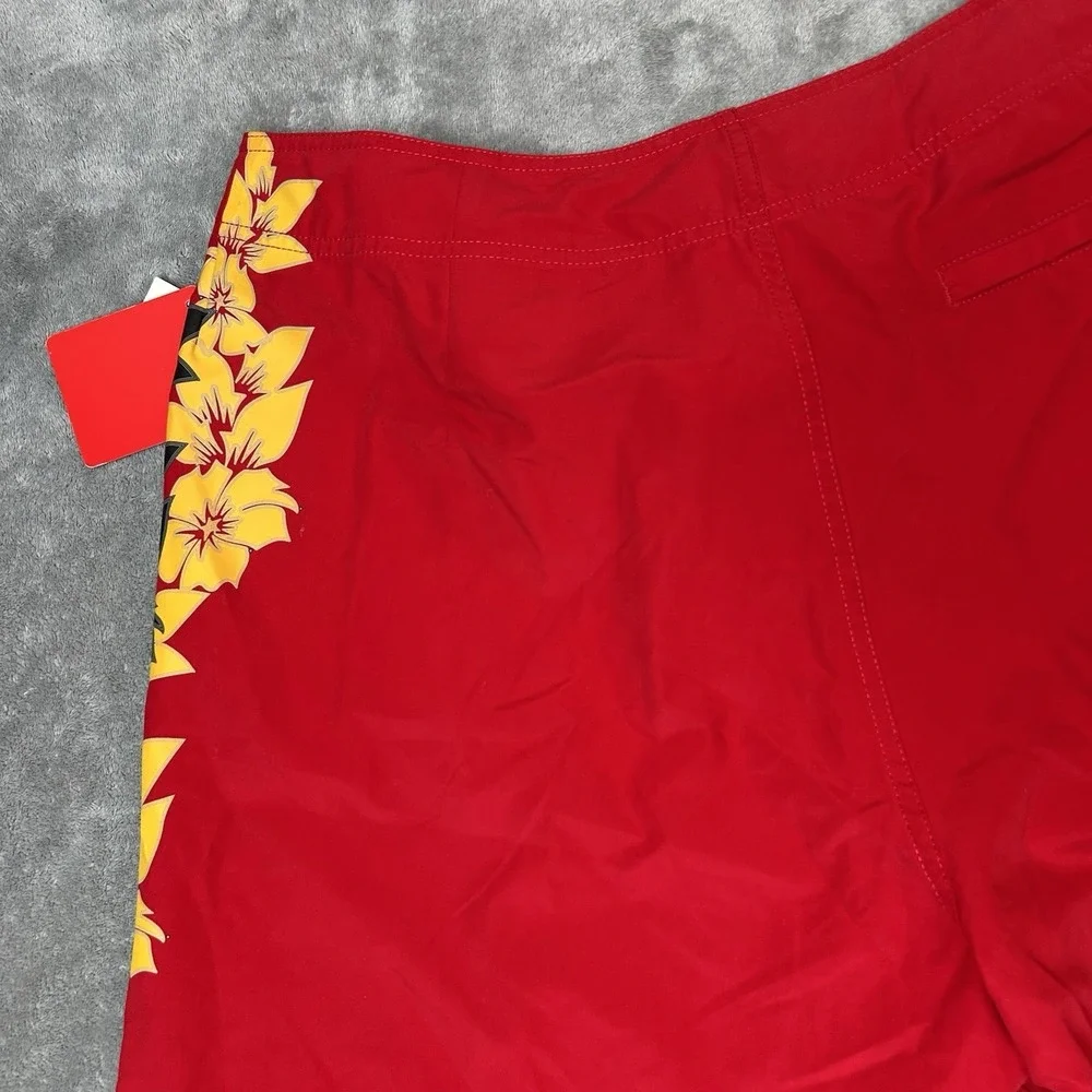 2-Pack Quiksilver Boardshorts Mens Size 36 Red Floral Surf Swim Beach Trunks-NWT